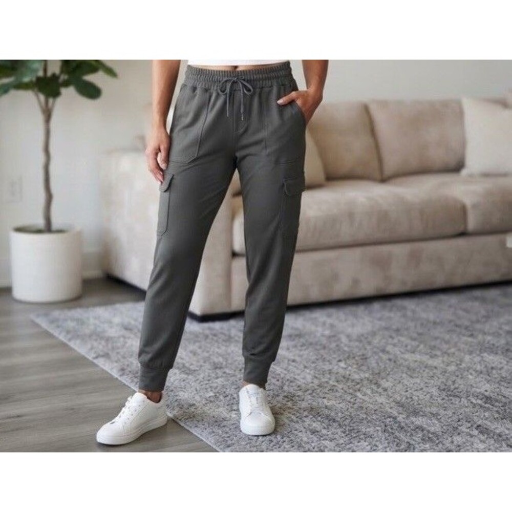 Mondetta Performance Luxury Cargo Jogger Pants Gray Sz XL Drawstring Casual Cool